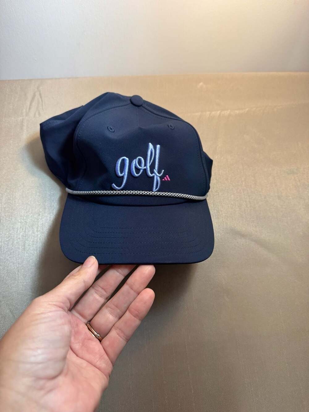 Adidas Women's 5-Panel Golf Script Rope Snapback Hat Navy